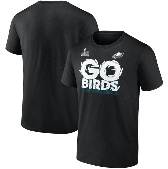 Men's Black Philadelphia Eagles Super Bowl LIX Champions Big & Tall Hometown T-Shirt